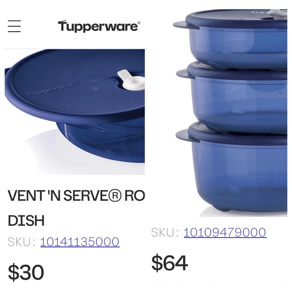 Tupperware Vent 'N Serve® set! 3 bowls & 2 dishes, all with lids! Retails $164!